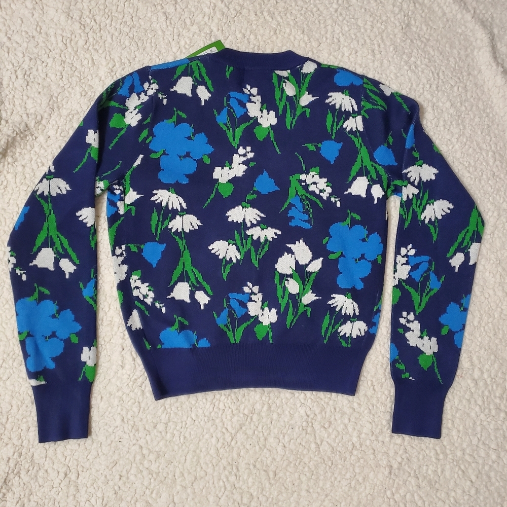 Kate Spade New York Women's Mixed Floral Cardigan - Blue/Green/White XS - Picture 7 of 15